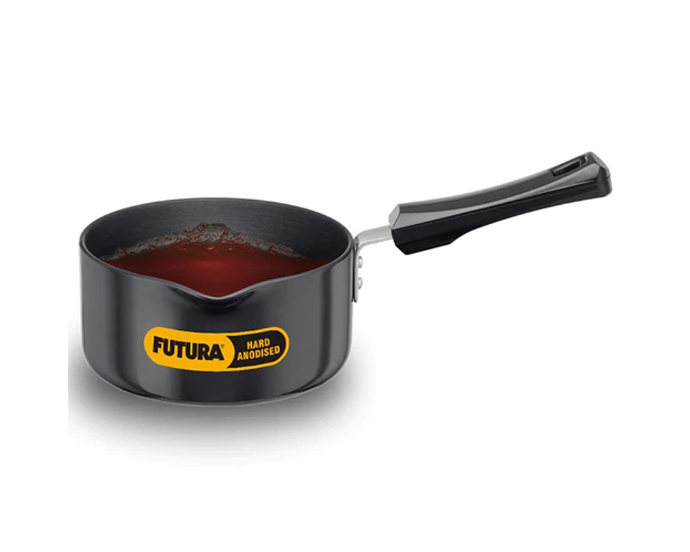 Hawkins Futura Hard Anodised Ezee-Pour Saucepan (WITH SS LID)| -Black