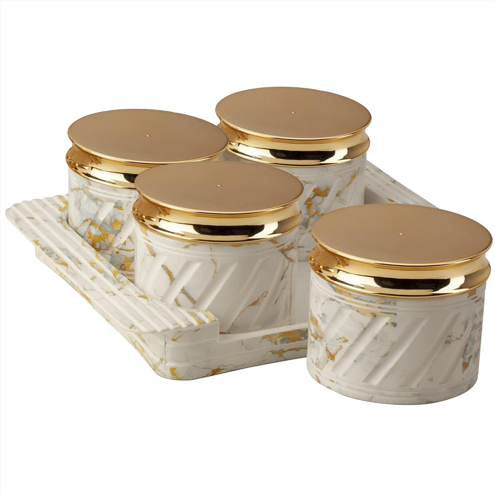 SELVEL Giving shape to life! Polypropylene Air Tight Dry Fruit Container Tray Set With Lid & Serving Tra For Serving Sweets,Chips,Cookies,Dry Fruits And Other Snacks (430Ml) (White)