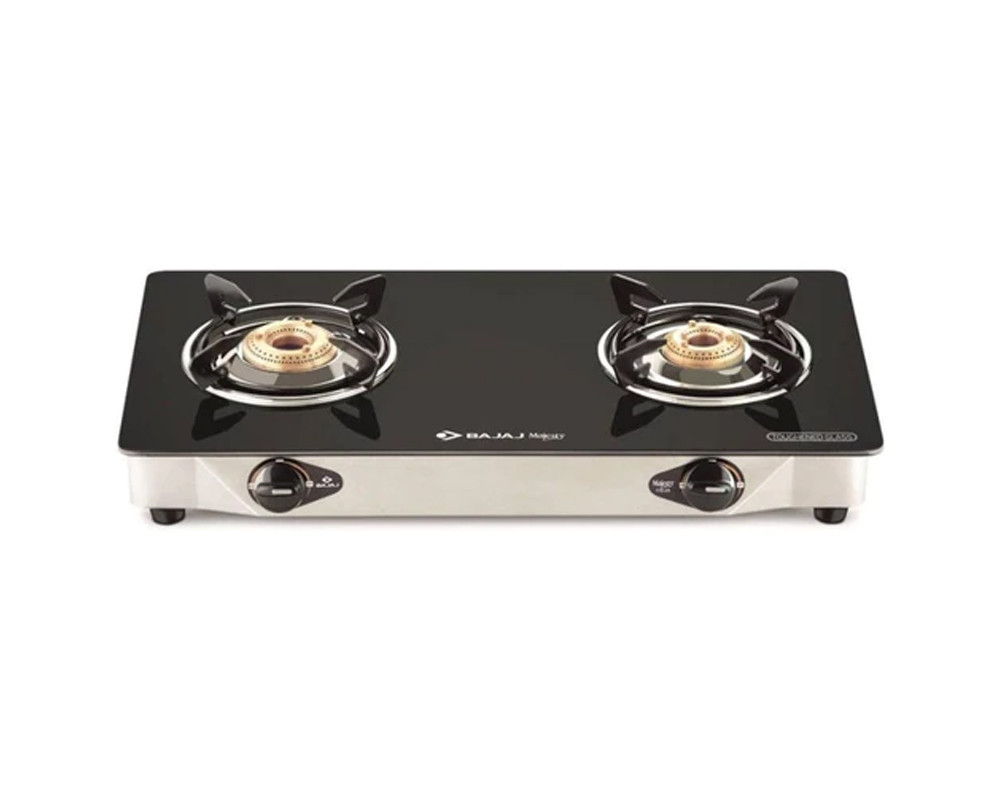 Bajaj CGX 2 ECO 2 Burner Glass Top Gas Stove  Manual Black