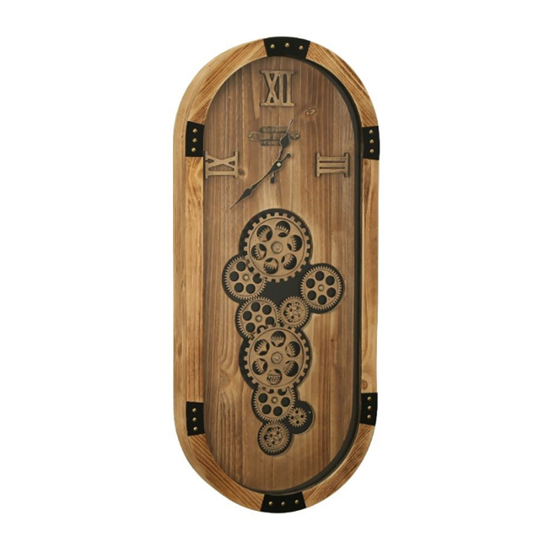 Wall Clock (Brown, with Glass,) Height: 31 X Weight: 14