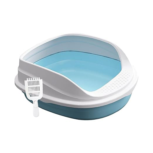 Cat Litter Box Tray with Free Scooper Suitable for All Cat Breeds & Kittens