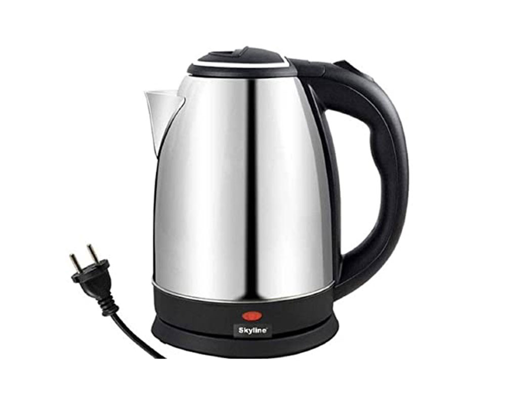 Skyline Stainless Steel Electric Kettle VTL-5006 1500 Watt - 1.8 Litre Multipurpose Large Size Tea Coffee Maker Water Boiler with Handle -(Silver)