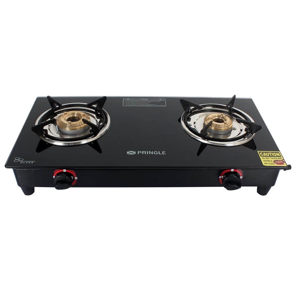 Pringle 2 Burner Toughened Glass Top Gas Stove/Chulha.