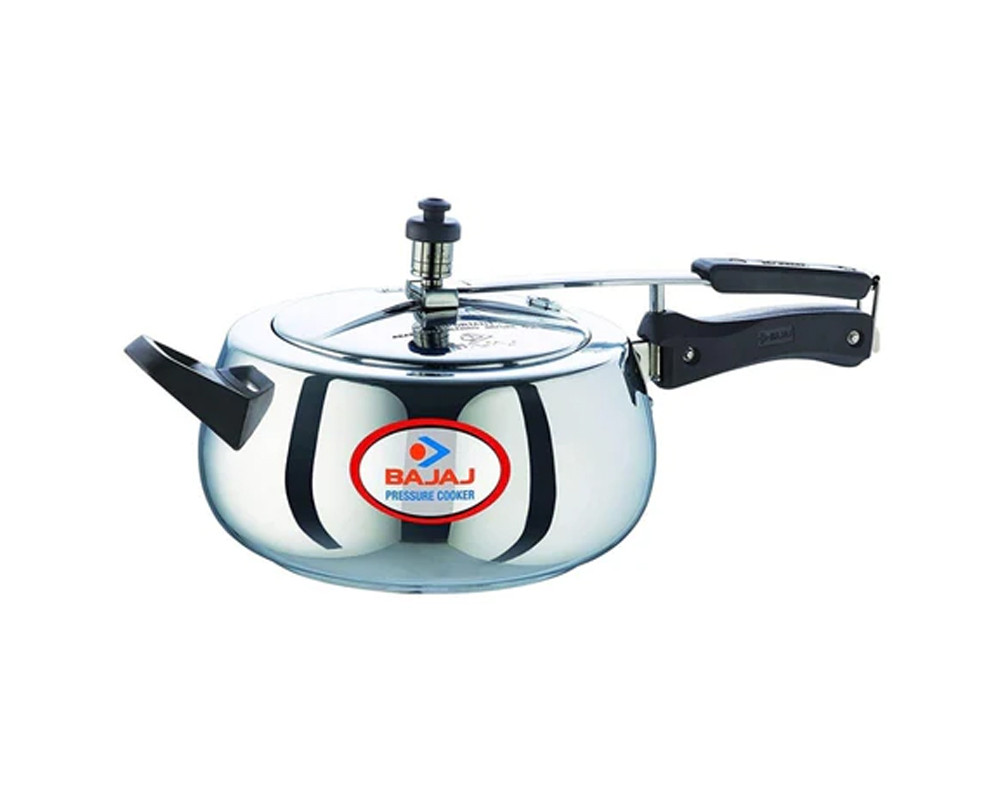 Bajaj PCX 65D Handi Stainless Steel Inner Lid Pressure Cooker | Induction Bottom | 5 Litres | Silver