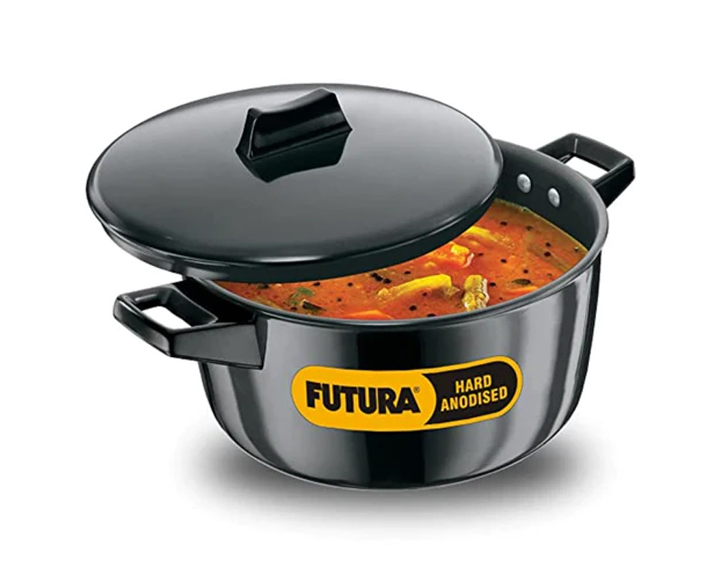 Hawkins Futura Hard Anodised Cook-n-Serve Bowls \ Casseroles & Lid | -Black
