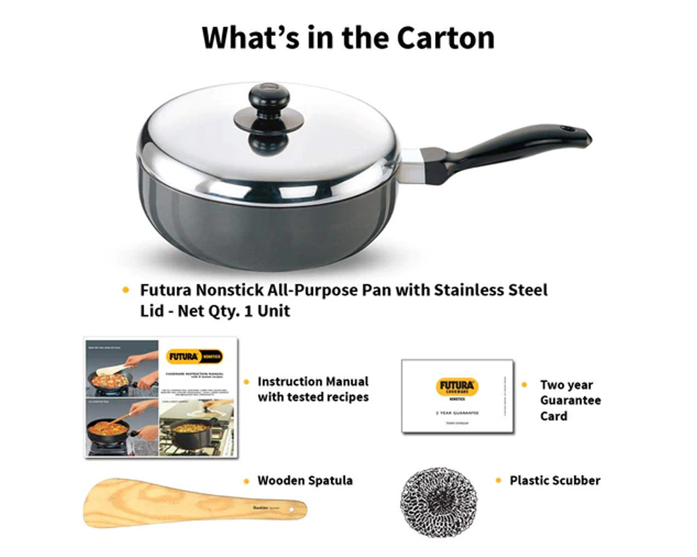 Hawkins Futura Non-Stick All-Purpose Pans with Steel Lid | Black