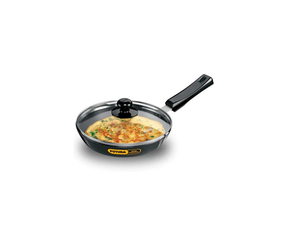 Hawkins Futura Hard Anodised 22 cm Frying Pan with Glass Lid | -Black