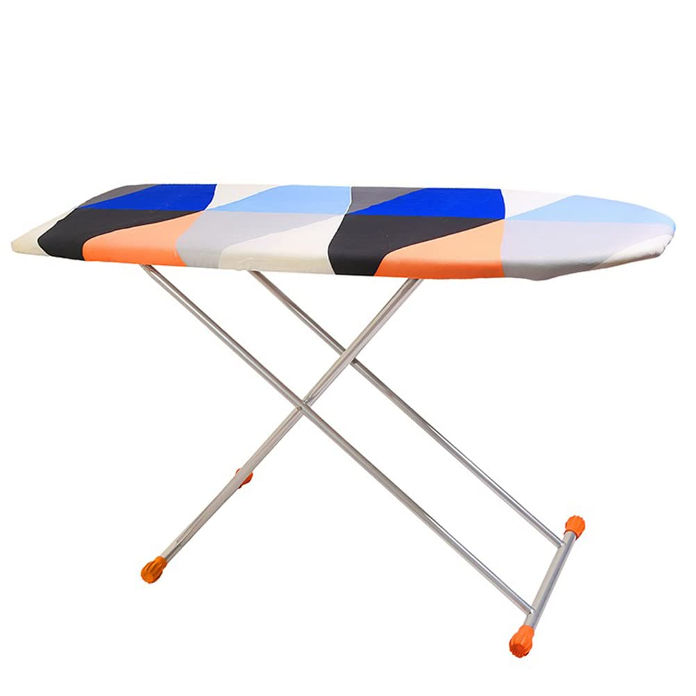 QUALIS Foldable Iron Stand Board|Wooden Big Iron Table with Cotton Cover|Clothes Pressing Ironing Press Stand|Adjustable Ironing Board- 18.5 x 48 Inch Large Multicolour