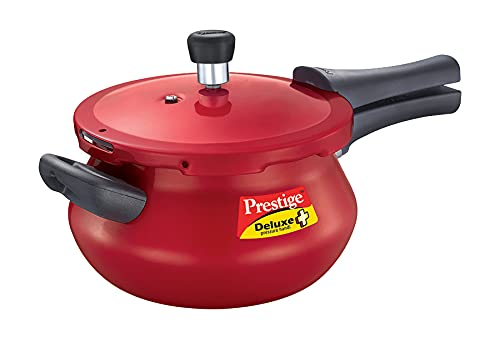 Prestige Deluxe Plus Aluminium Outer Lid Mini Pressure Handi,Red