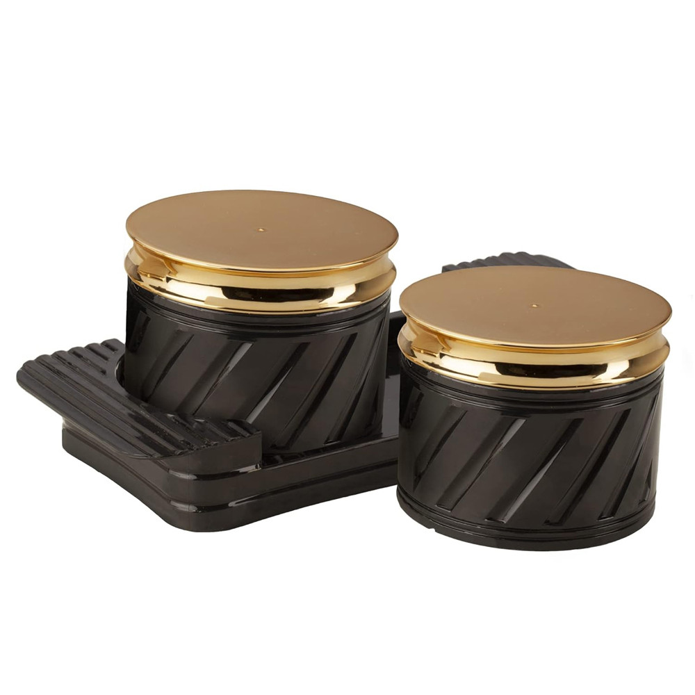 Selvel Airtight Dry Fruit Container Tray Set with Lid & Serving Tray, Dry Fruit Box Set with Serving Tray for Serving Sweets, Chips, Cookies Other Snacks -430ml,Elegance Black