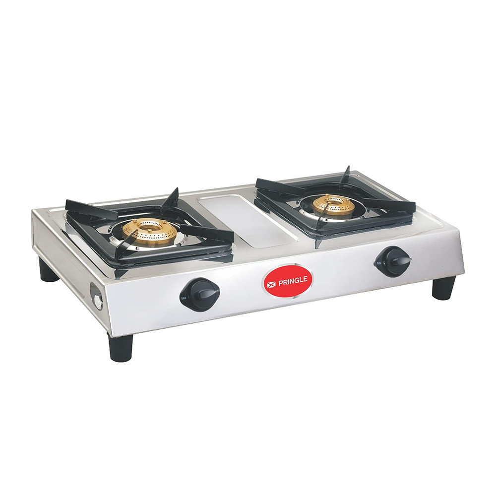 Pringle Ss Gas Stove 2 Burner Steel Gas Stove Blaze Ss_65 For Home And Kitchen.