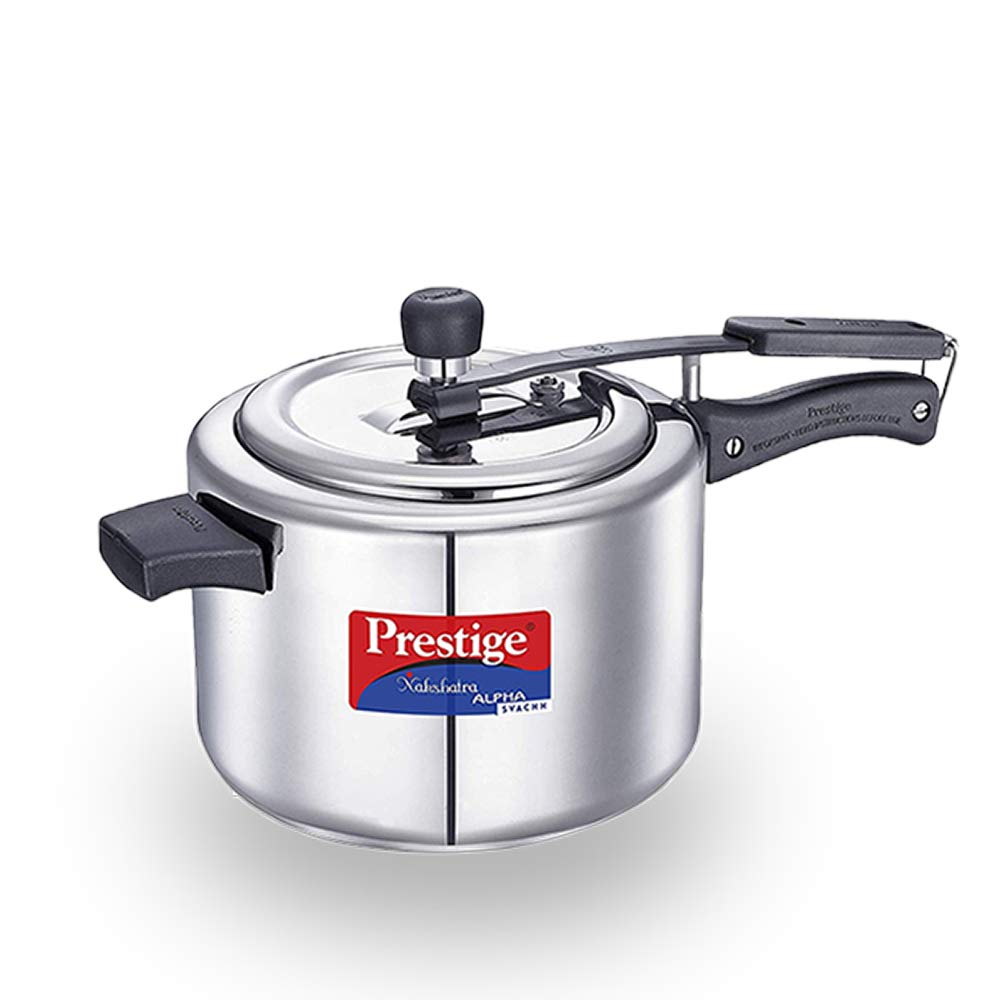 Prestige Svachh, 20246, Nakshatra Alpha Straight Wall, with deep lid for Spillage Control (Inner Lid, Stainless Steel, Silver)
