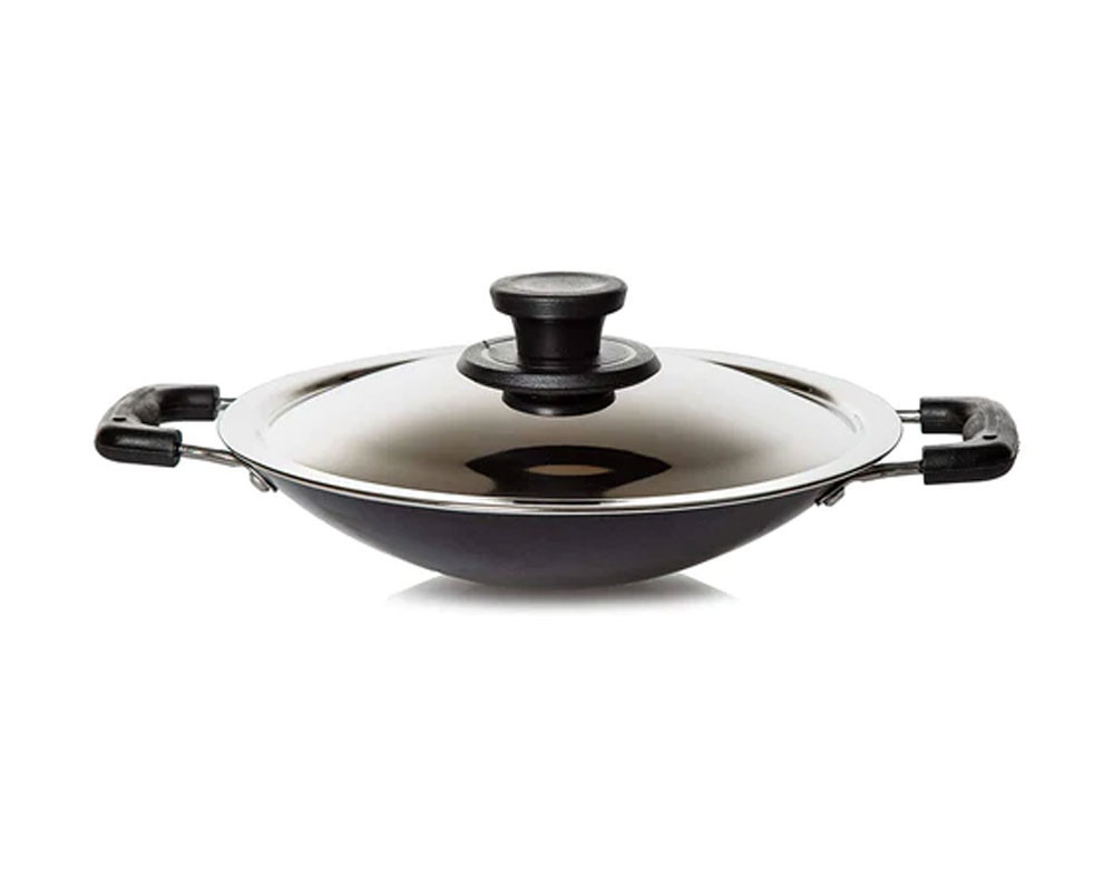 Pigeon by Stovekraft Non-Stick Appachetty with Lid, 20cm, Black