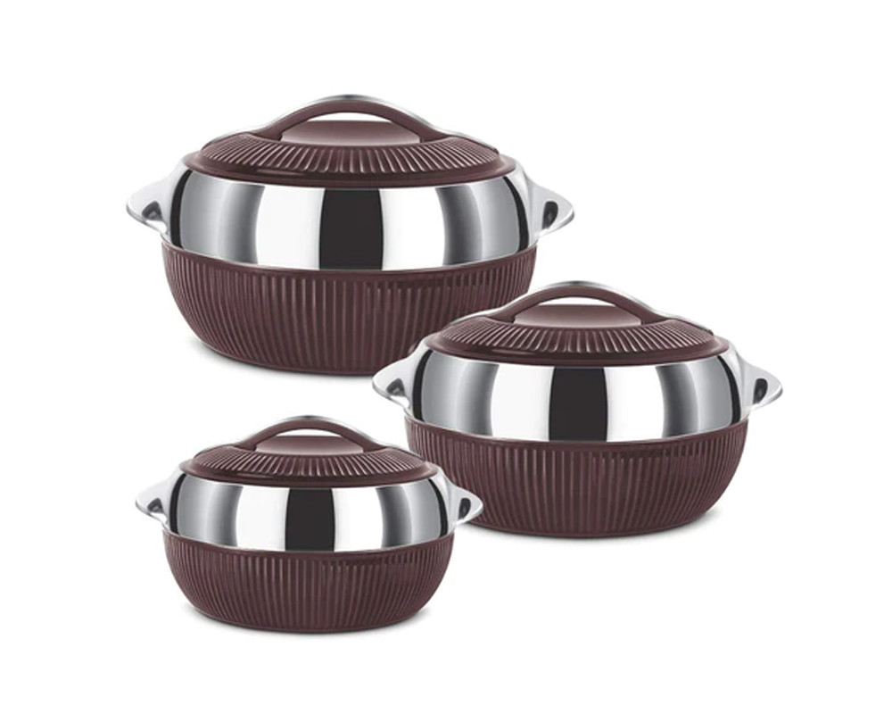 Milton Fiesta Junior Insulated Inner Stainless Steel Casserole | Set of 3 Pcs