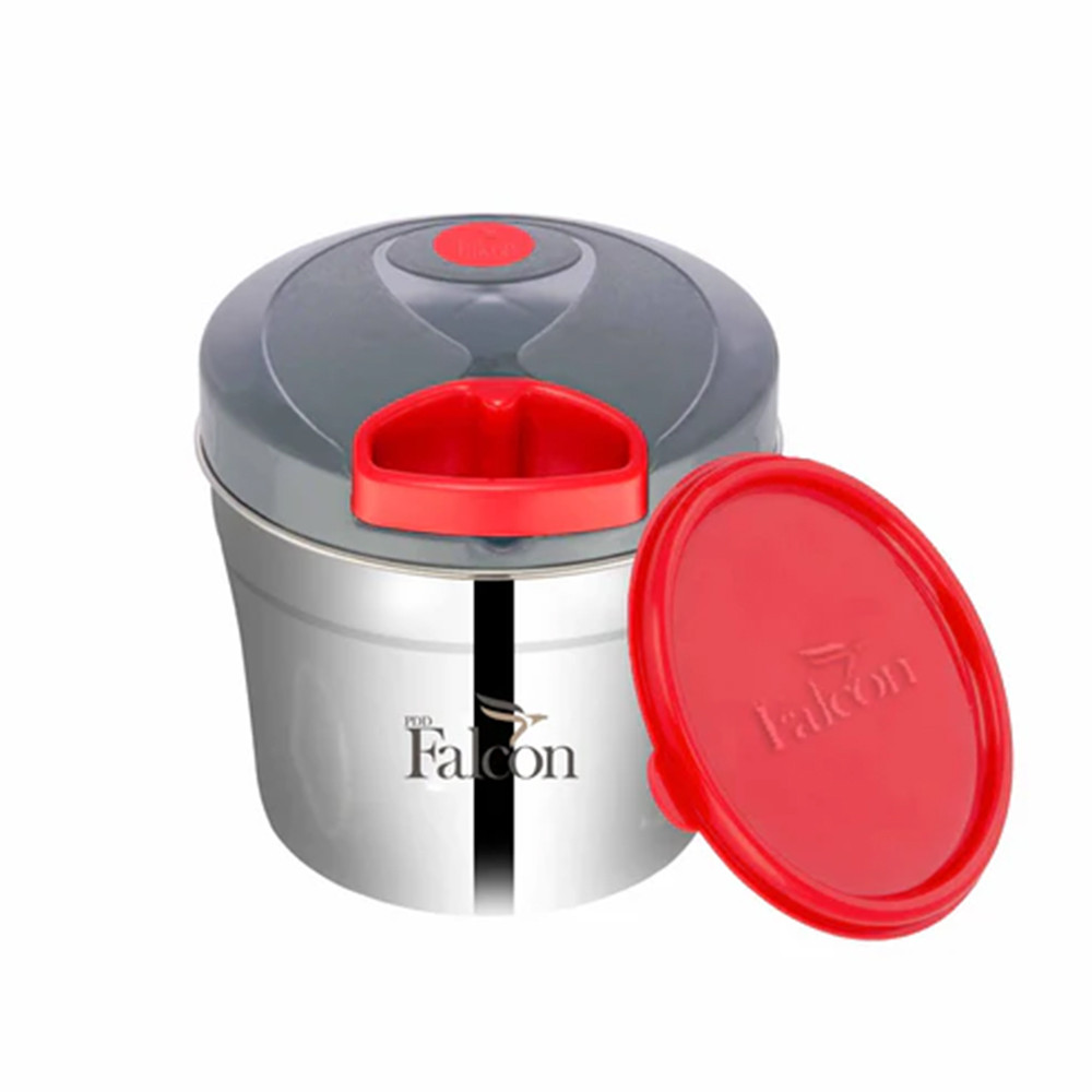 PddFalcon Stainless Steel Chopper with storage lid, Red - 900ml
