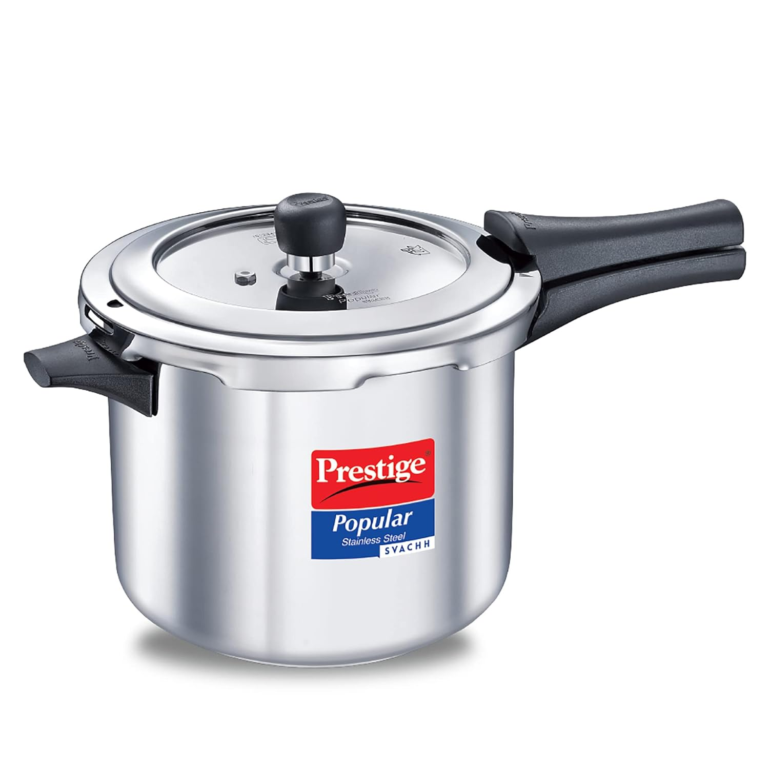 Prestige Popular Svachh Spillage Control Stainless Steel Outer Lid Pressure Cooker,  (Silver)