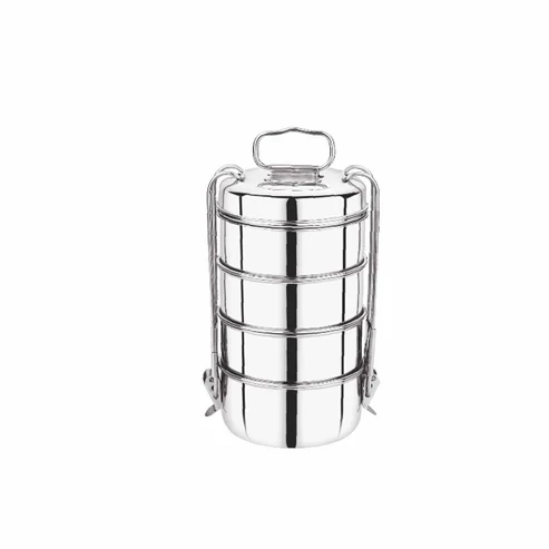 Pdd Falcon Steel Lunch Box Silver -1600ml, 2450ml