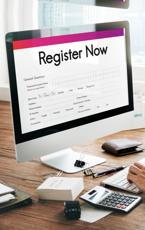 Customer Register page Image