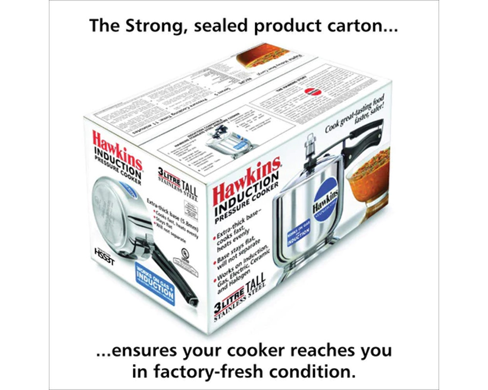 Hawkins Stainless Steel Pressure Cookers | Induction Compatible | -Silver