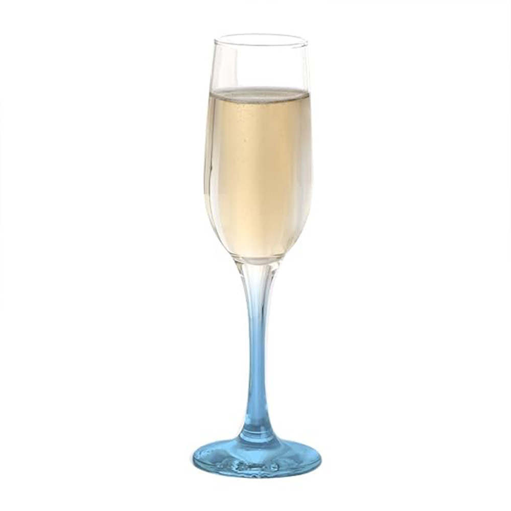 CELLO Elegance Glass Champagne Tumblers, Set of 6, 210ml, Multicolour