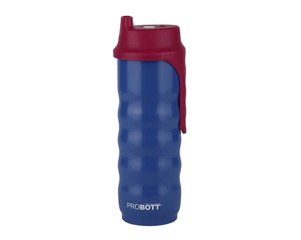 PROBOTT Thermosteel Spring Shaker for Protein Shake Gym 500ml -Blue