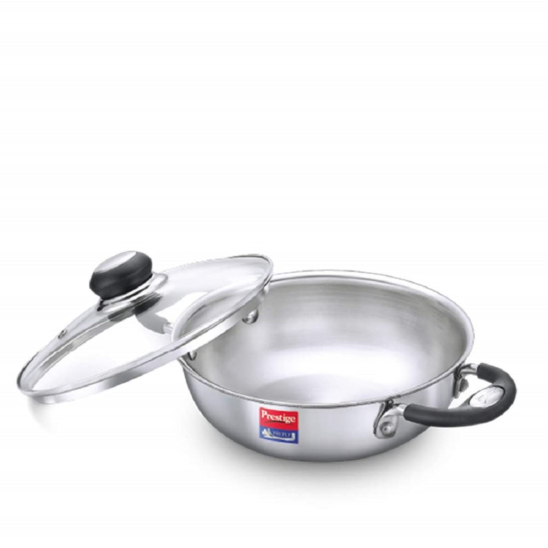 Prestige Tri-Ply Splendor Kadai with Glass Lid|Gas & Induction Compatible|Even Heat Distribution|Rust Proof|Perma Cool Handles|10 Years Warranty