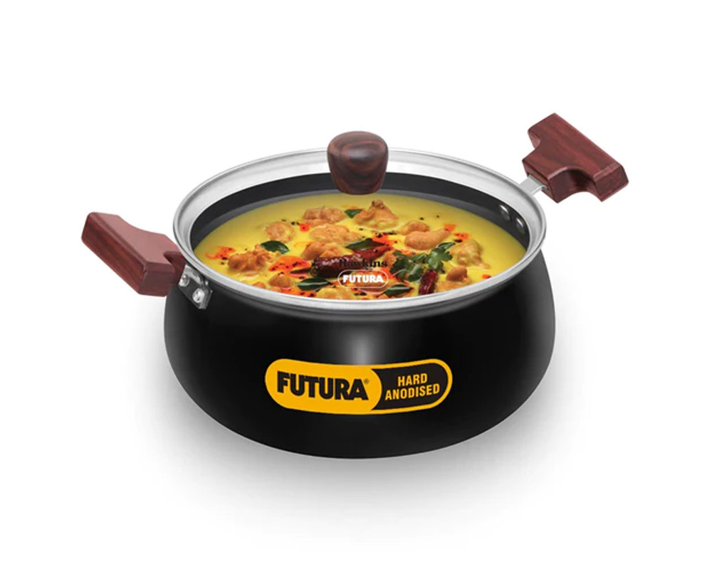 Hawkins Futura Hard Anodised Cook & Serve Handi with Glass Lid