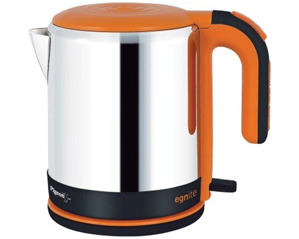 Pigeon Egnite Multi-Purpose Electric Kettle EG1200, Black & Orange,1.2 Ltrs