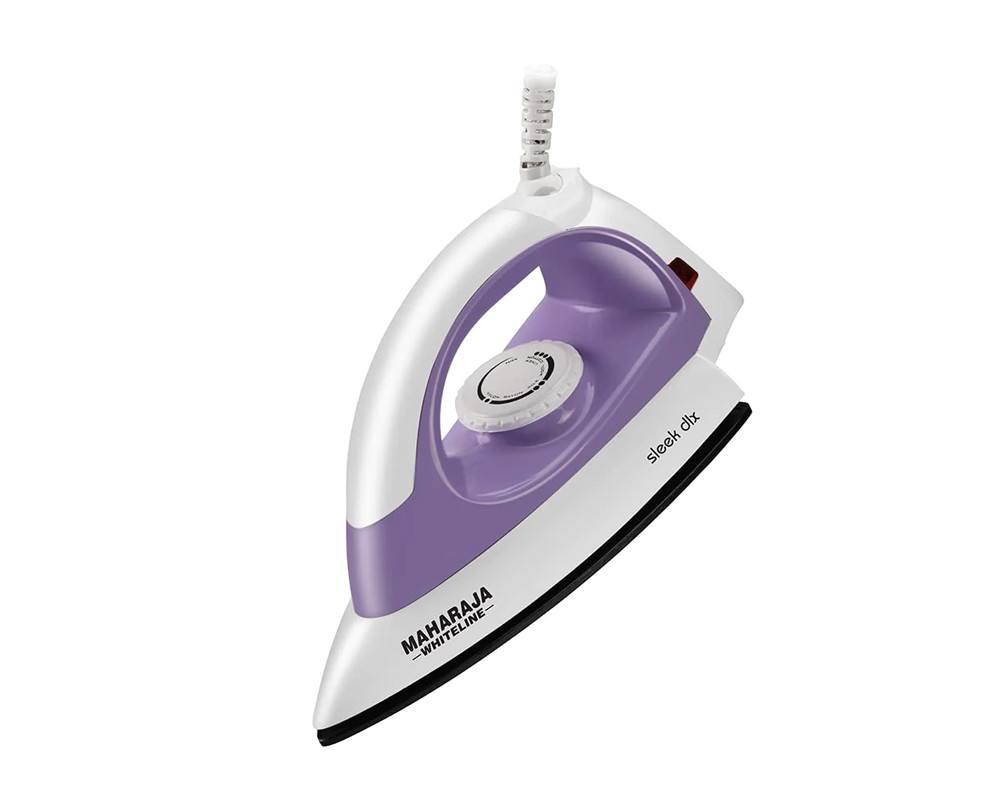 Maharaja Whiteline Sleek DLX 1000 Watt Dry Iron | Purple & White
