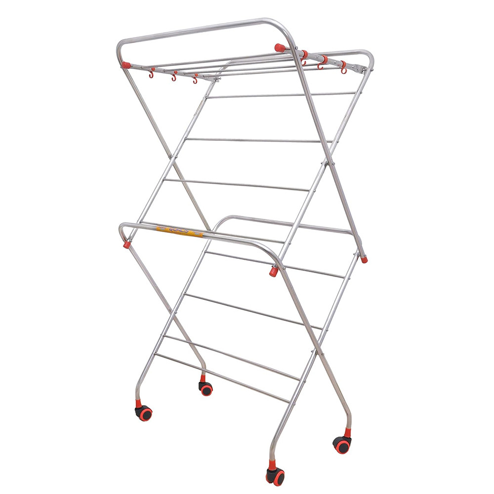 Qualis Superdry Clothes Drying Stainless Steel Stand (Color-Silver)