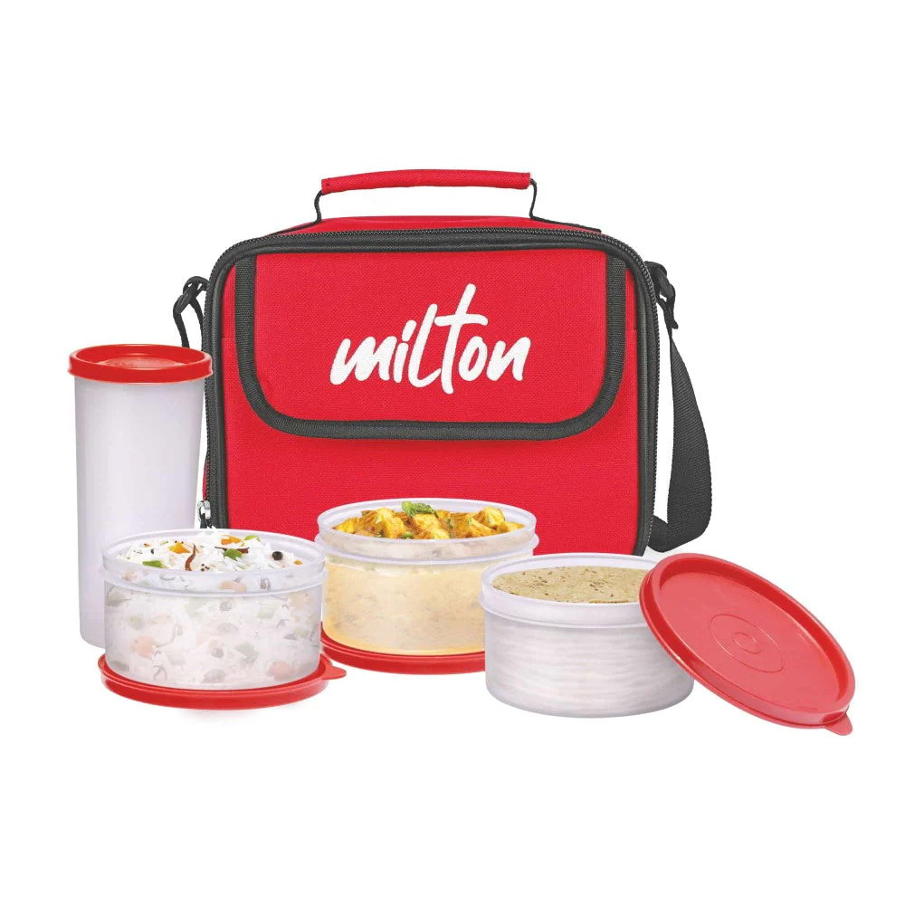 Combi Lunch Box with 3 Containers and 1 Tumbler | Light Weight | Microwave Safe